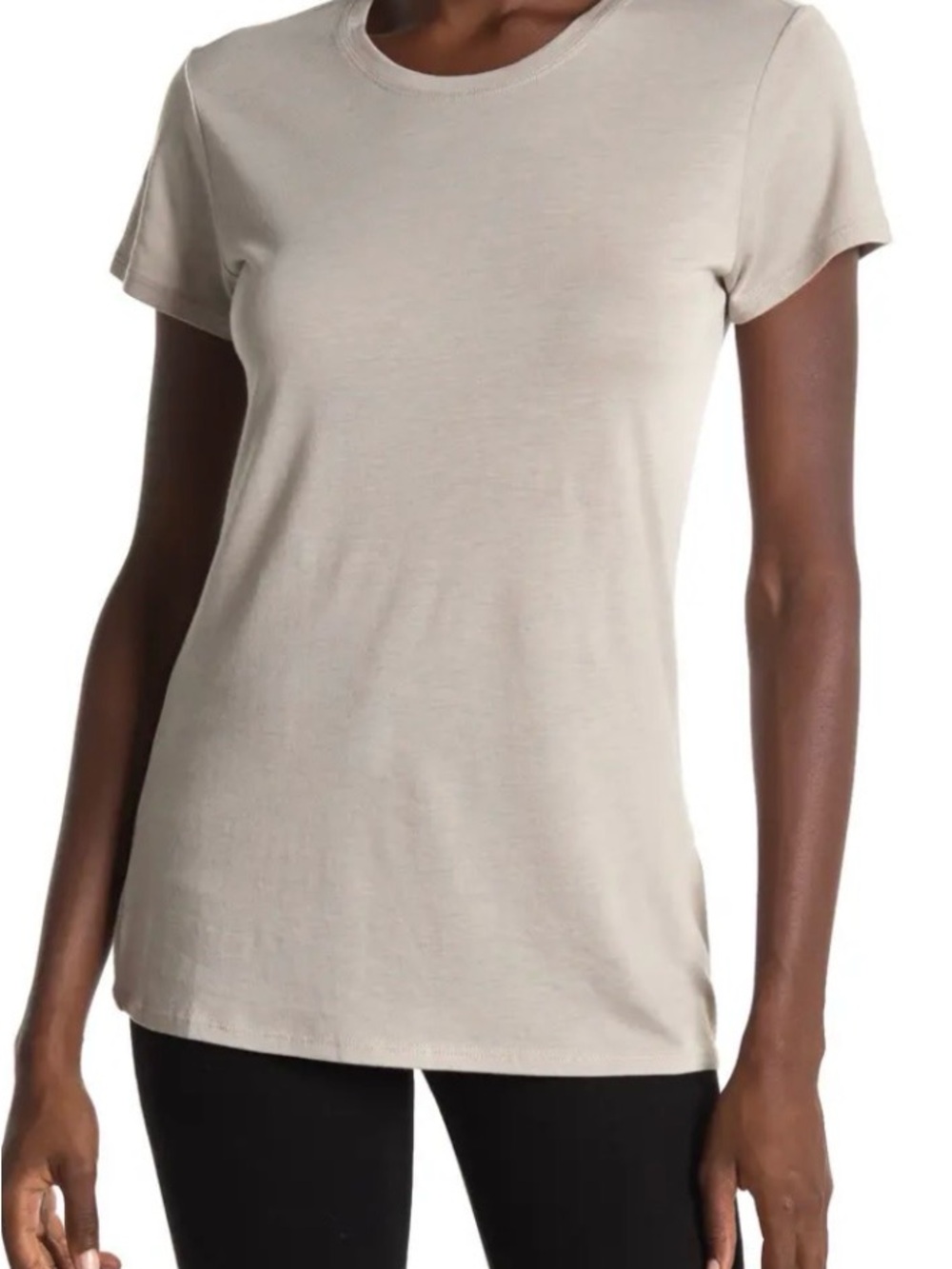 Vince Pima Cotton Modal Crewneck Tee Light Brown/ Beige Large